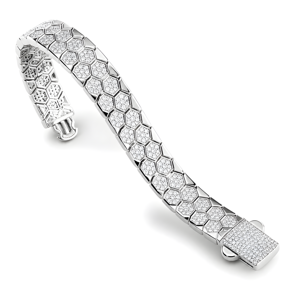 Honeycomb Moissanite Tennis Bracelet