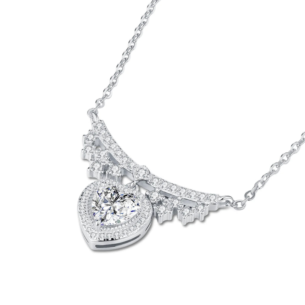 Ever After Bridal Heart | 1 ct Moissanite Heart Pendant in 925 Sterling Silver