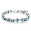 Royale blue & green-multi Cut Moissanite Bracelet in Sterling Silver