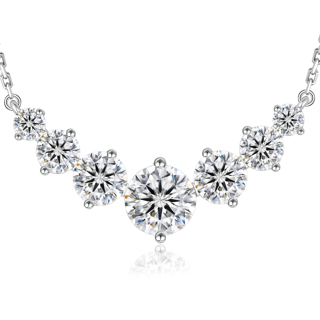 The Sovereign Seven | Graduated Moissanite Necklace in Sterling Silver