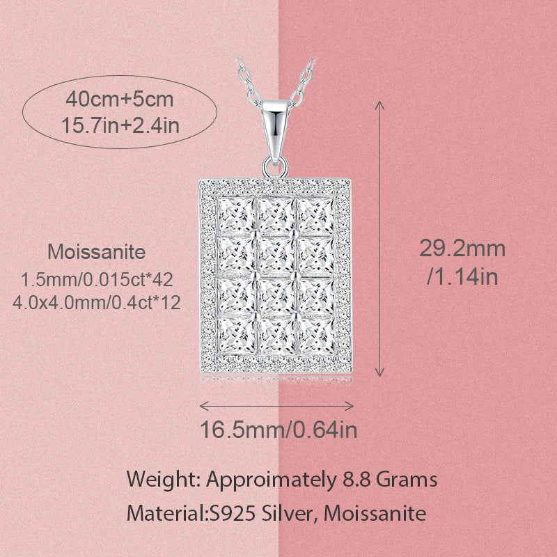 Radiant VVS1 Moissanite Pendant Necklace | 925 Sterling Silver | 18K Gold Plated | Pantoja Fine Jewelry