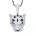 Street Royalty Leopard Head Moissanite Pendant in 925 Sterling Silver