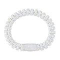 11mm D Color VVS1 Moissanite Puzzle Link Statement Bracelet