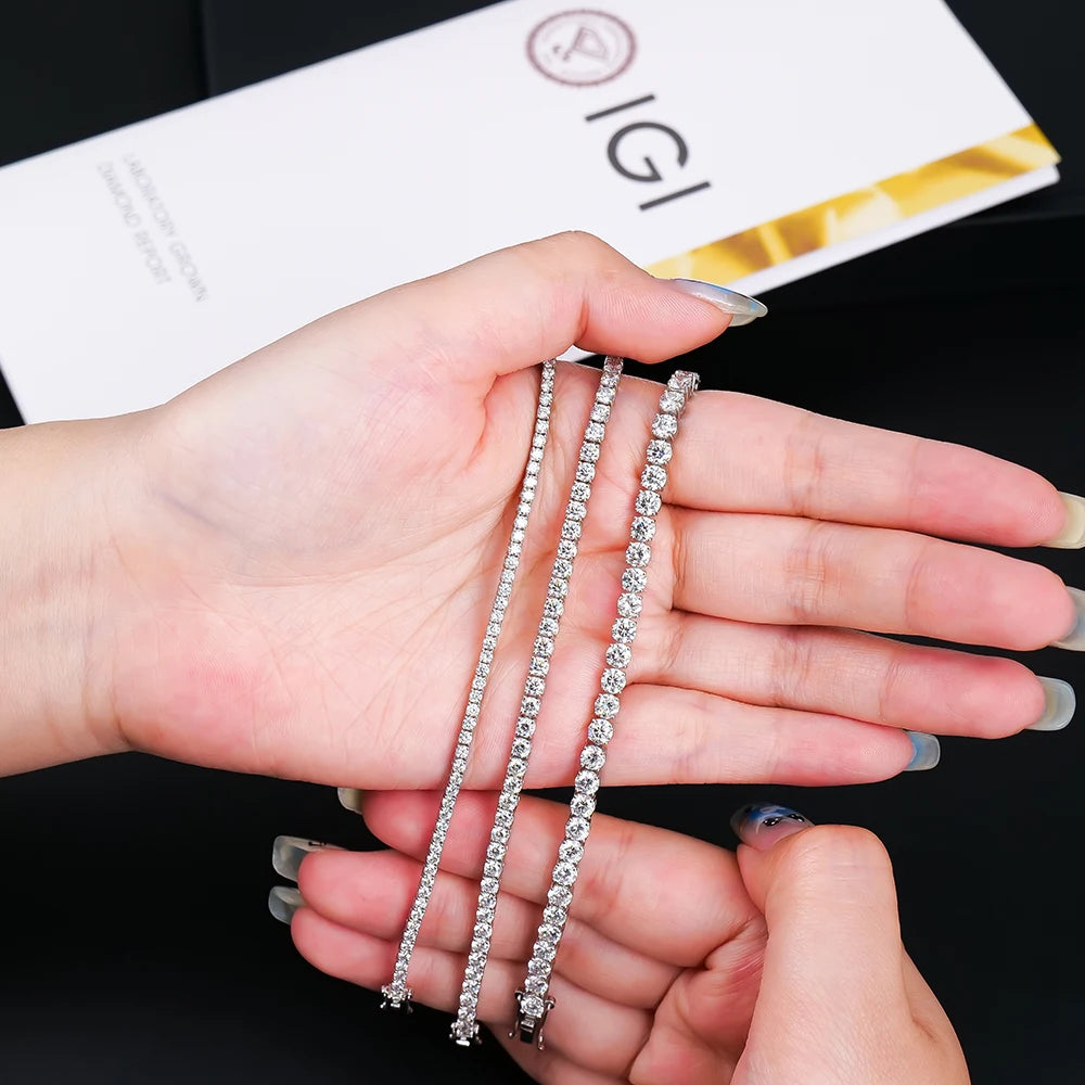 UPPER ECHELON CLASSIC Hpht Vvs1  Lab-Grown Diamond Tennis Bracelet in 92.5 Sterling Silver