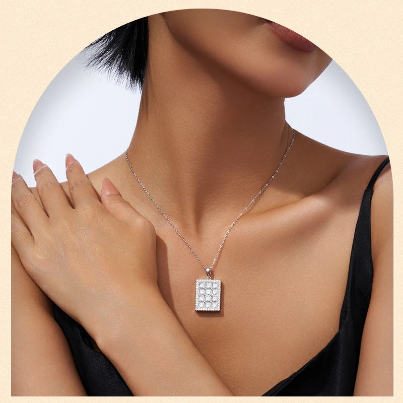Radiant VVS1 Moissanite Pendant Necklace | 925 Sterling Silver | 18K Gold Plated | Pantoja Fine Jewelry
