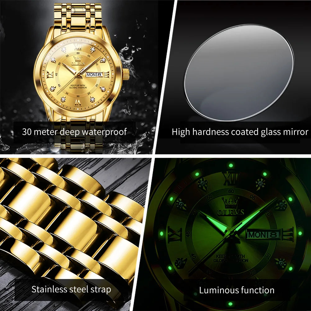 OLEVS 5513  Luxury  Watches Water Proof Watch for Men Brand Original Premium Luminous Fashion Quartz Watches