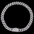 6mm Cuban Link Bracelet with VVS1 Moissanite in 925 Sterling Silver