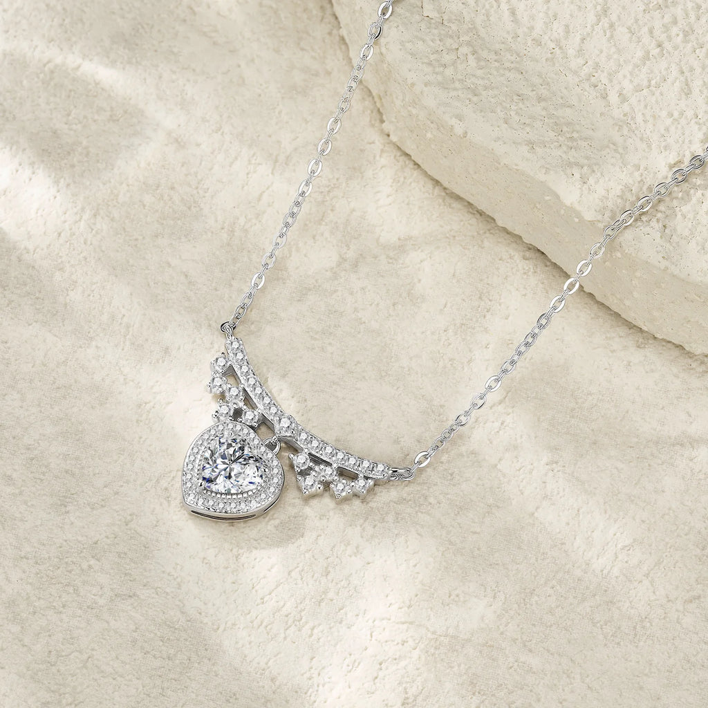 Ever After Bridal Heart | 1 ct Moissanite Heart Pendant in 925 Sterling Silver
