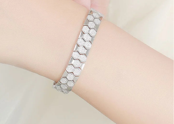 Honeycomb Moissanite Tennis Bracelet