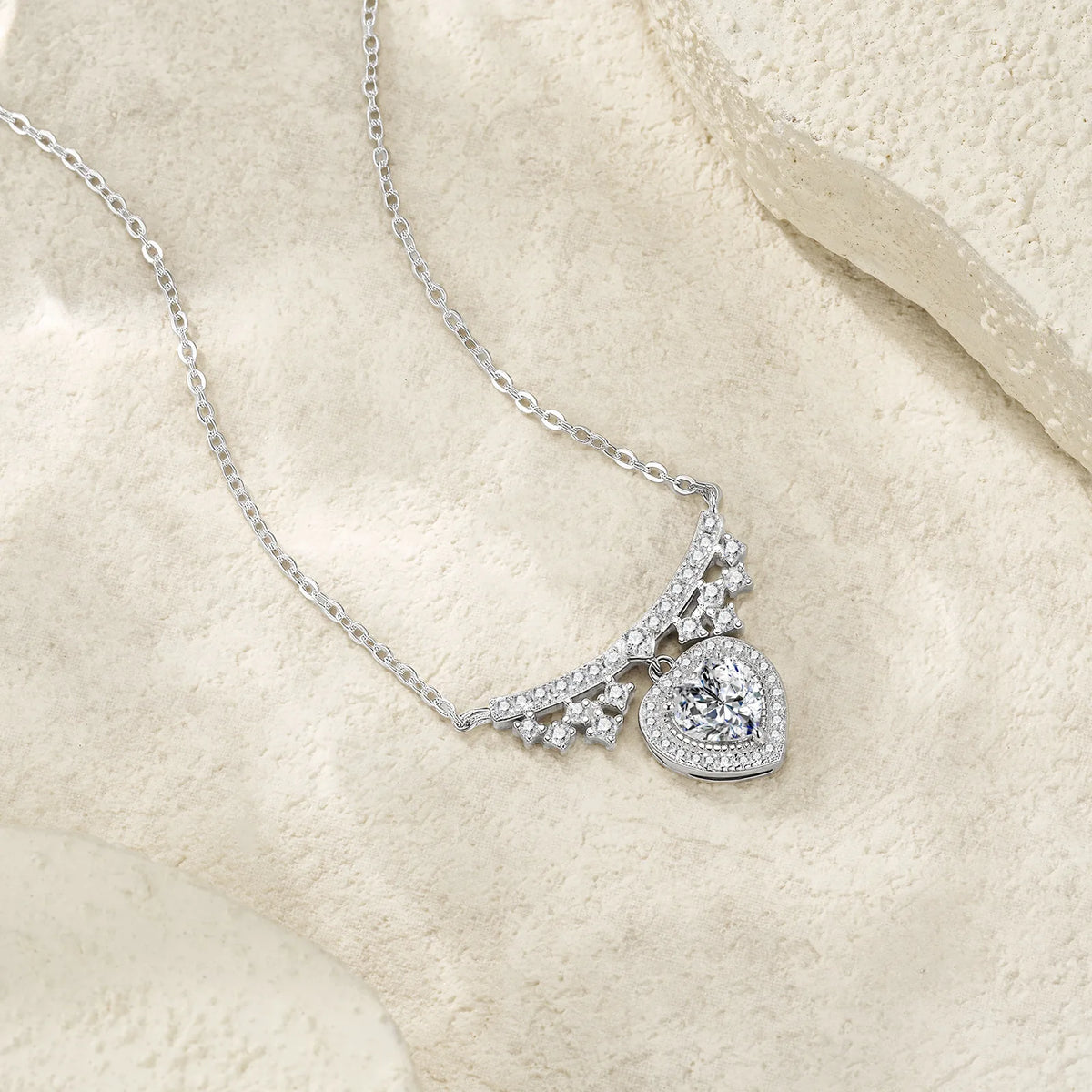 Ever After Bridal Heart | 1 ct Moissanite Heart Pendant in 925 Sterling Silver