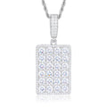 Round brilliant cut Moissanite Dog Tag Pendant in 925 Sterling Silver