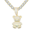 Little Bear Moissanite Pendant in 925 Sterling Silver