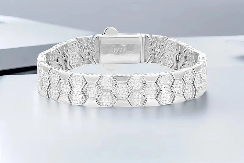 Honeycomb Moissanite Tennis Bracelet
