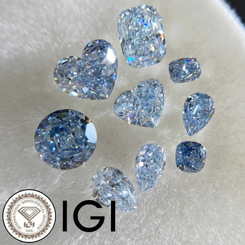 UPPER ECHELON 14K/18K White Gold Perfume Bottle Pendant Radiant Cut Fancy Blue Lab Grown Diamond IGI Jewelry High Quality Romantic
