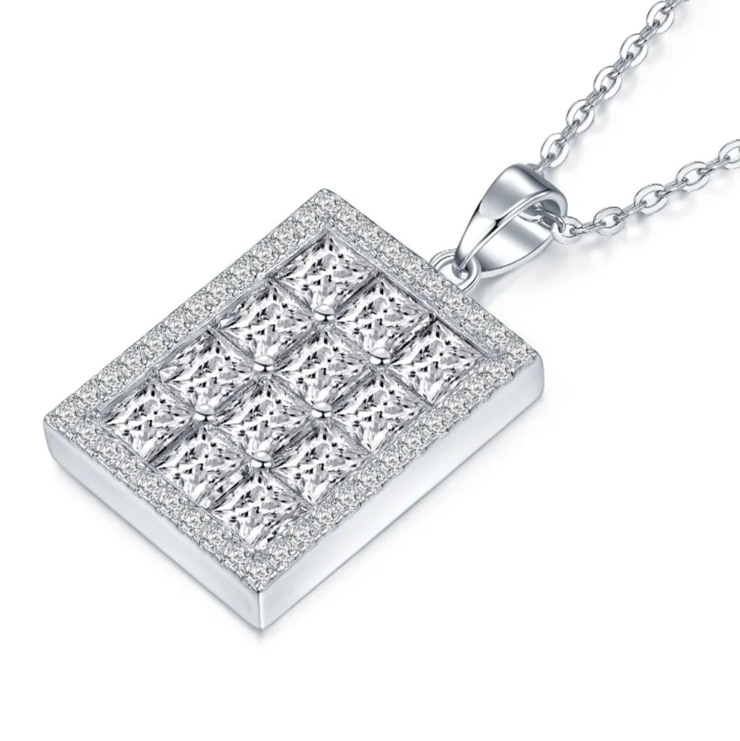 Radiant VVS1 Moissanite Pendant Necklace | 925 Sterling Silver | 18K Gold Plated | Pantoja Fine Jewelry