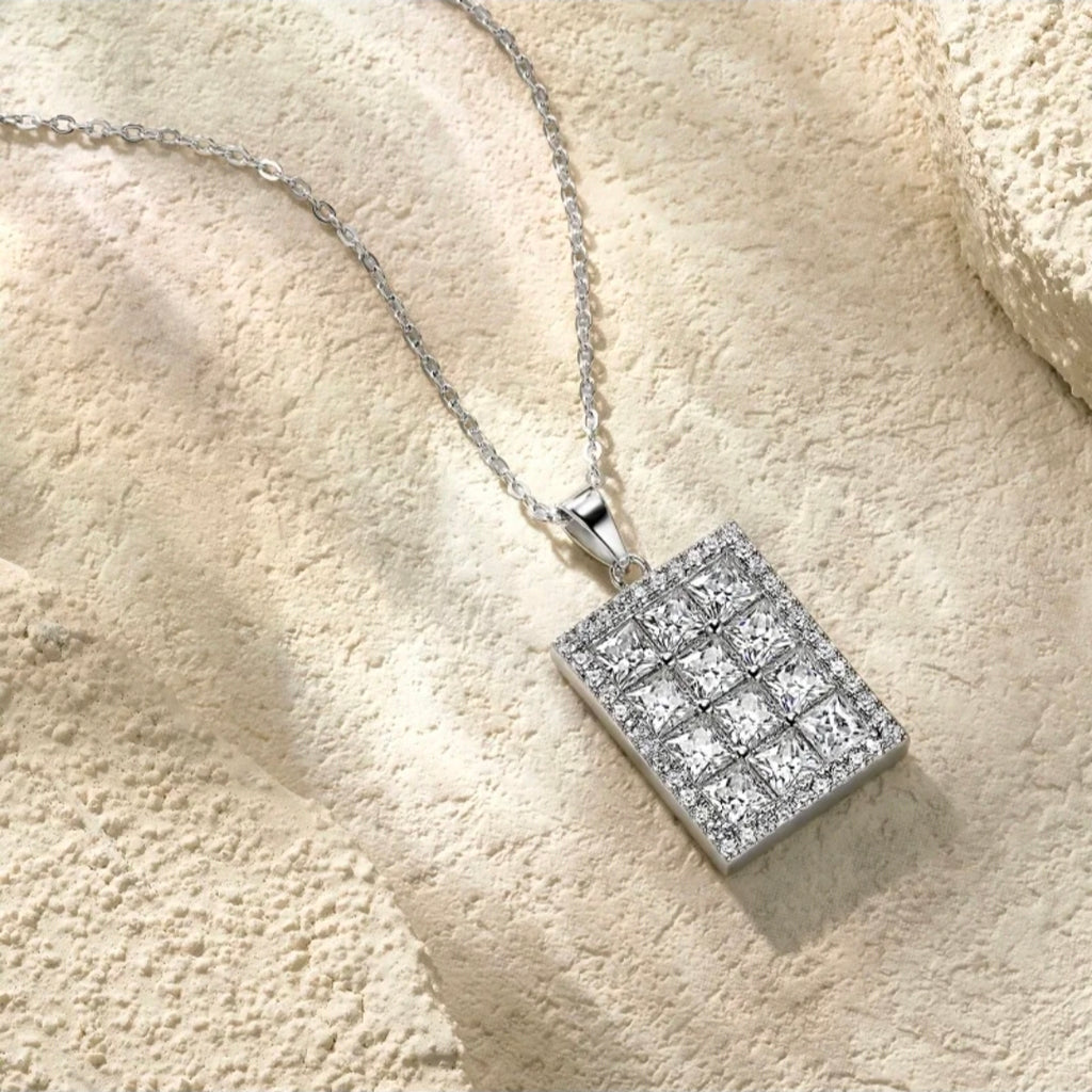 Radiant VVS1 Moissanite Pendant Necklace | 925 Sterling Silver | 18K Gold Plated | Pantoja Fine Jewelry