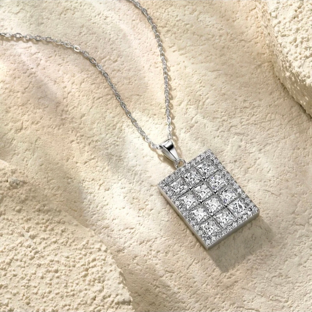 Radiant VVS1 Moissanite Pendant Necklace | 925 Sterling Silver | 18K Gold Plated | Pantoja Fine Jewelry