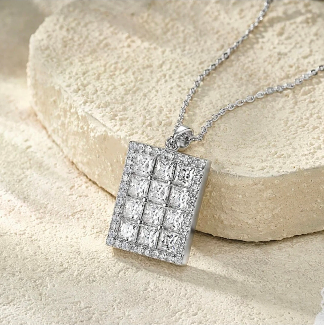 Radiant VVS1 Moissanite Pendant Necklace | 925 Sterling Silver | 18K Gold Plated | Pantoja Fine Jewelry