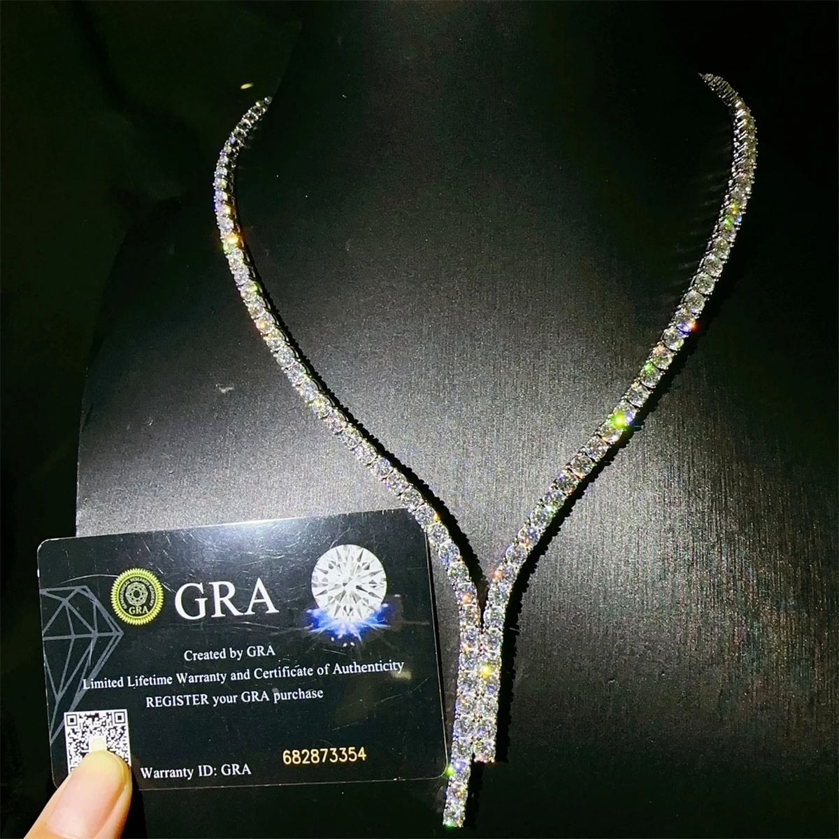 Bridal 4mm VVS Moissanite Tennis Chain Necklace in 925 Sterling Silver